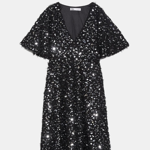 Zara Dresses Zara Limited Edition Silver Sequin Pearls Dress Poshmark